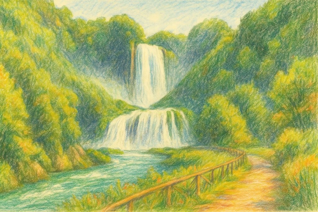 itinerario trekking semplice per cascate delle marmore